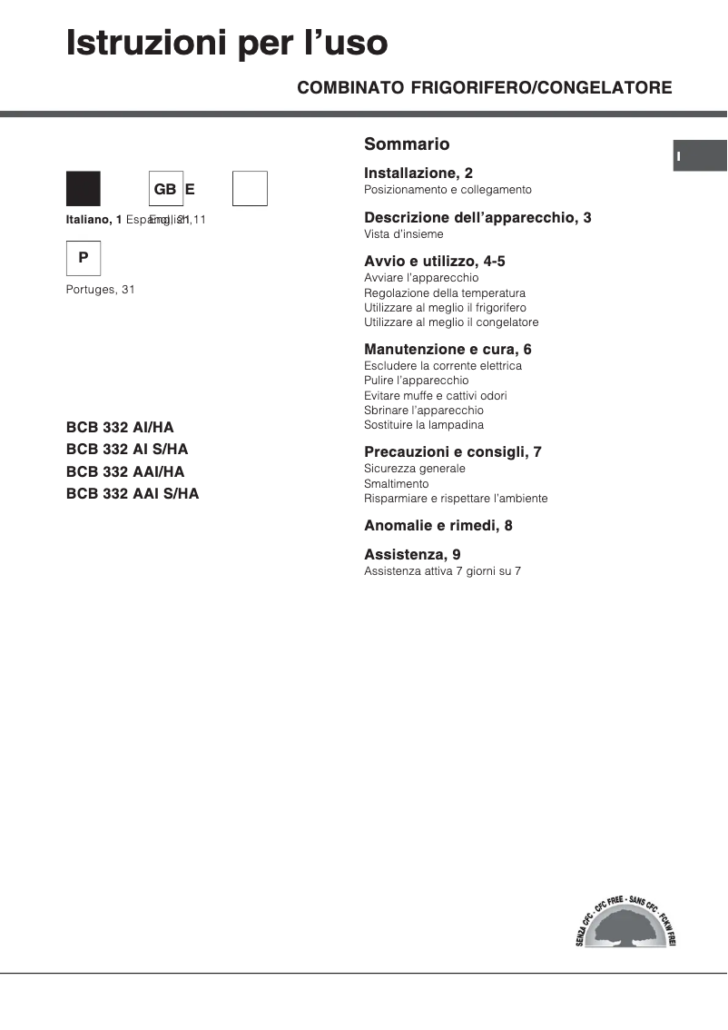 Imagen de la primera página del manual del dispositivo BCB 332 AAI