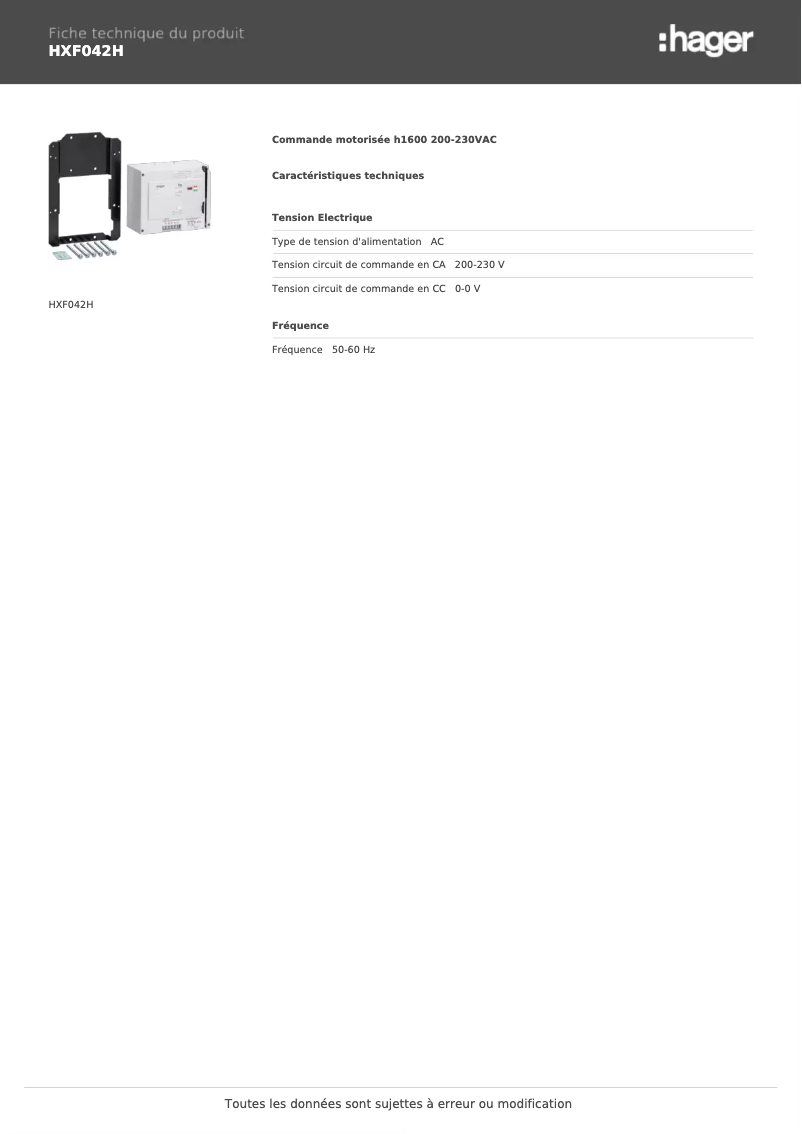 Image de la première page du manuel de l'appareil HXF042H