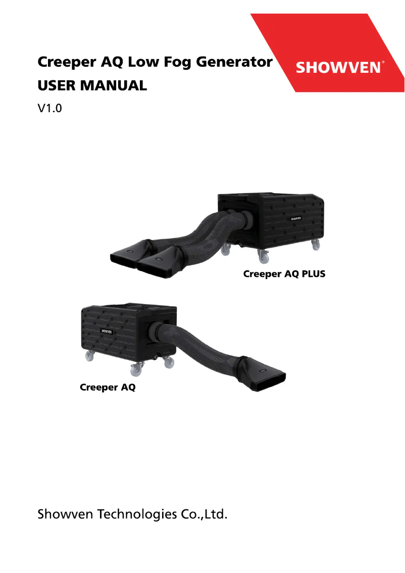 Page 1 de la notice Manuel utilisateur Showven Creeper AQ
