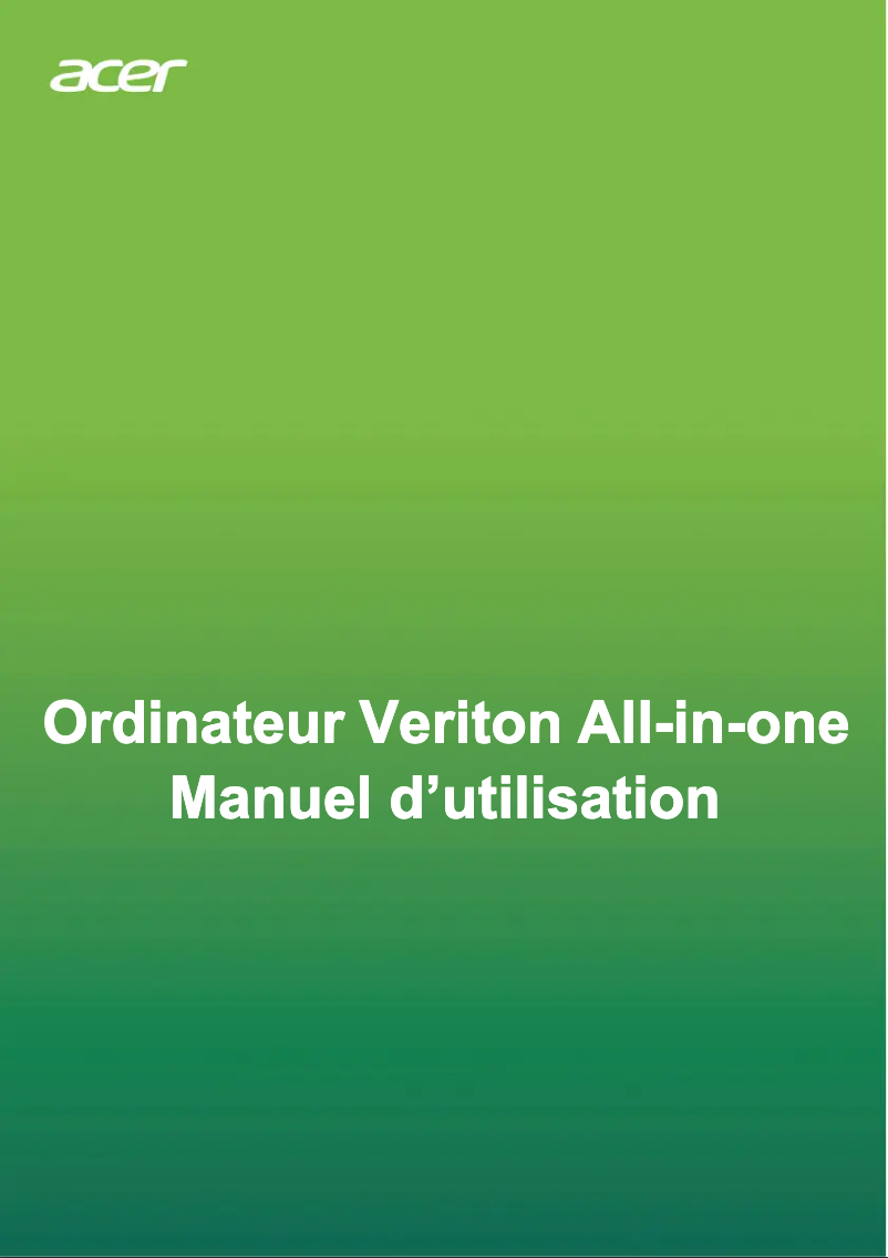 Image de la première page du manuel de l'appareil Veriton A620