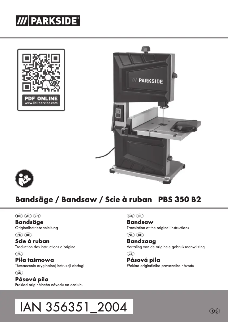 Imagen de la primera página del manual del dispositivo PBS 350 B2