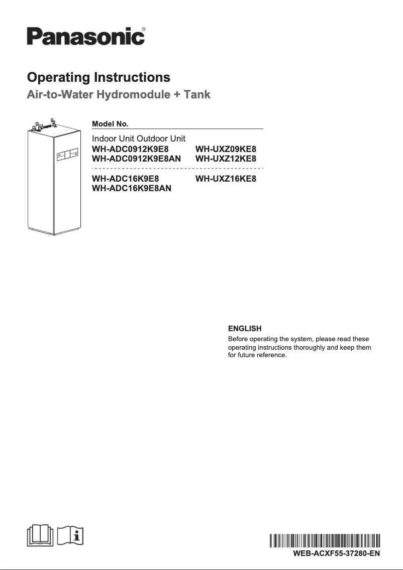 Page 1 de la notice Manuel utilisateur Panasonic WH-UXZ12KE8