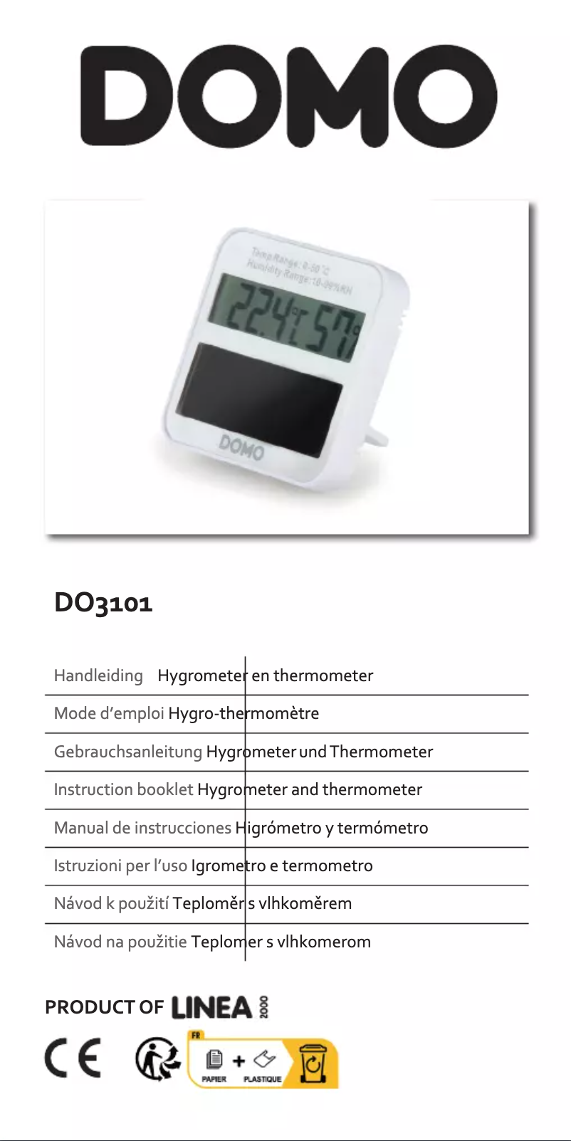Page 1 de la notice Manuel utilisateur Domo DO3101