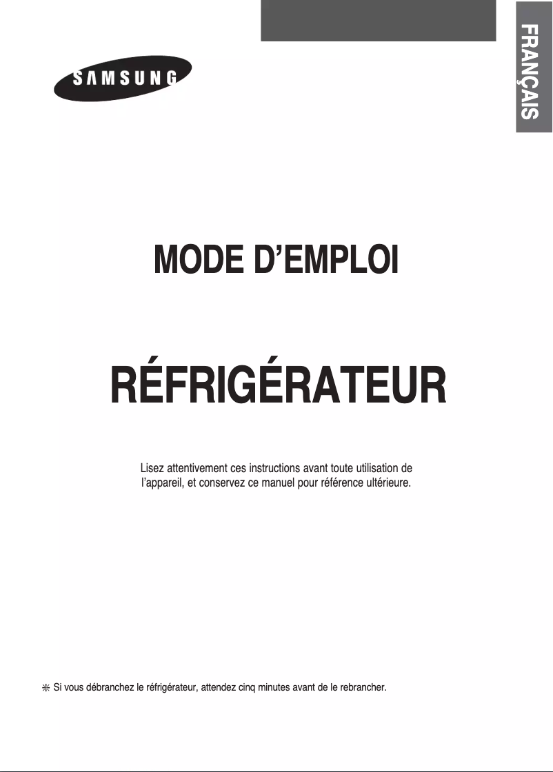 Page n°1 - Manuel utilisateur Samsung SR-57NXAS