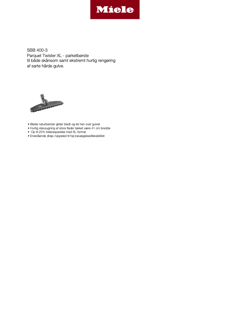 Page n°1 - Manuel utilisateur Miele SBB 400-3