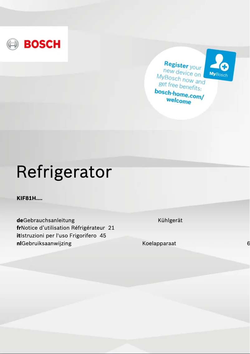 Image de la première page du manuel de l'appareil KIF81HD40