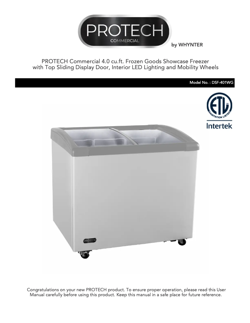 Image de la première page du manuel de l'appareil DSF-401WG