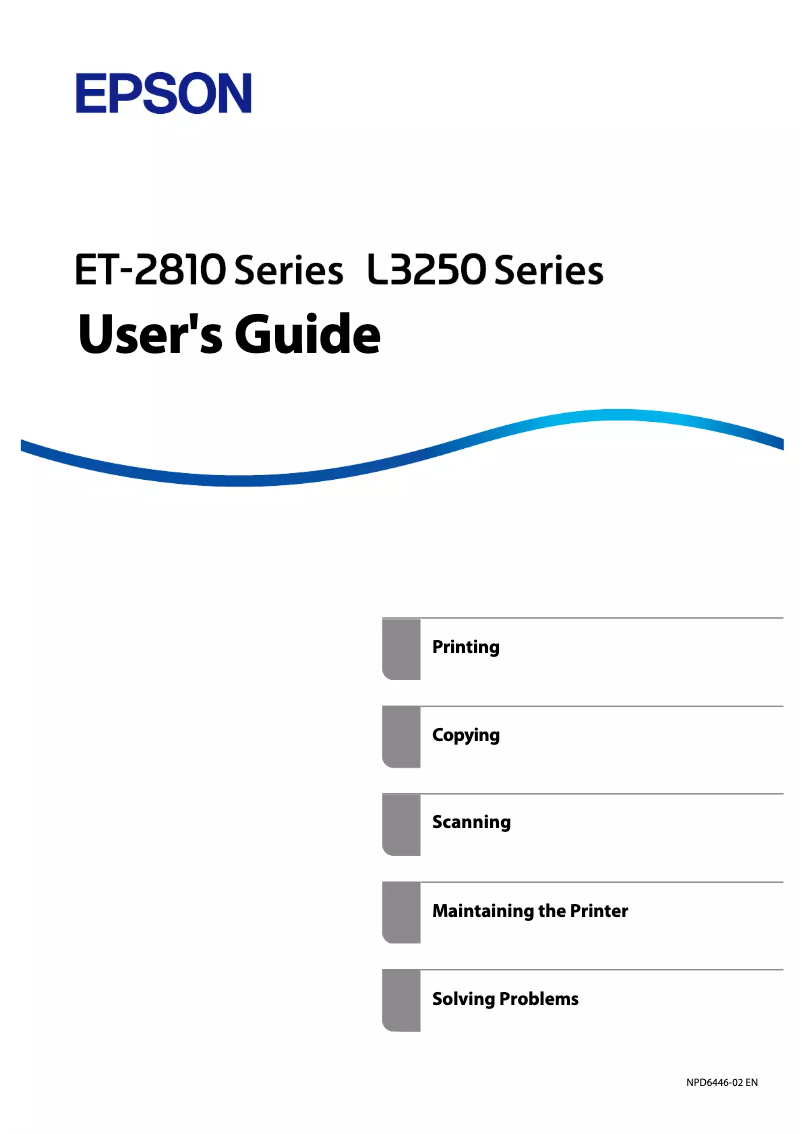 Page n°1 - Manuel utilisateur Epson EcoTank L3258