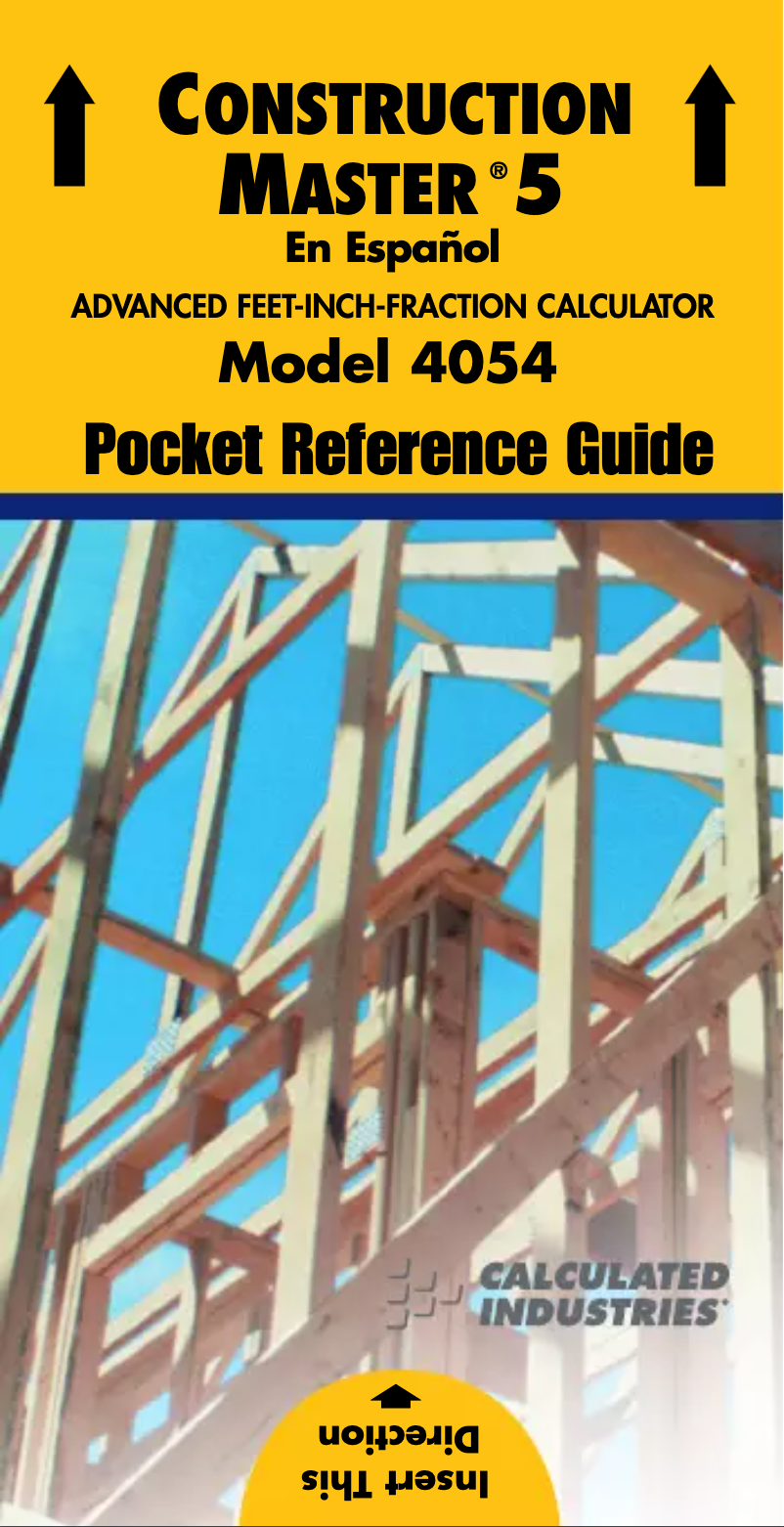 Page 1 de la notice Manuel utilisateur Calculated Industries Construction Master 5