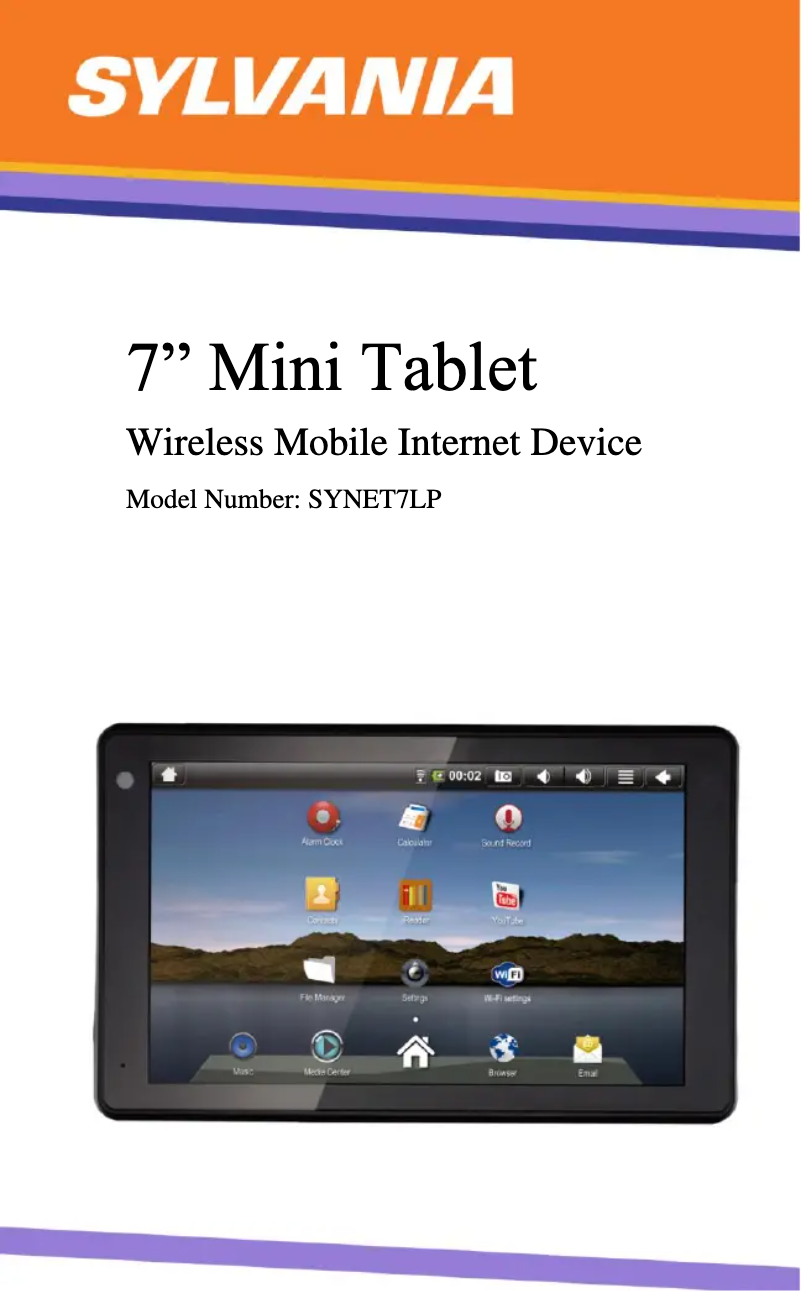 Page 1 de la notice Manuel utilisateur Sylvania SYNET7LP