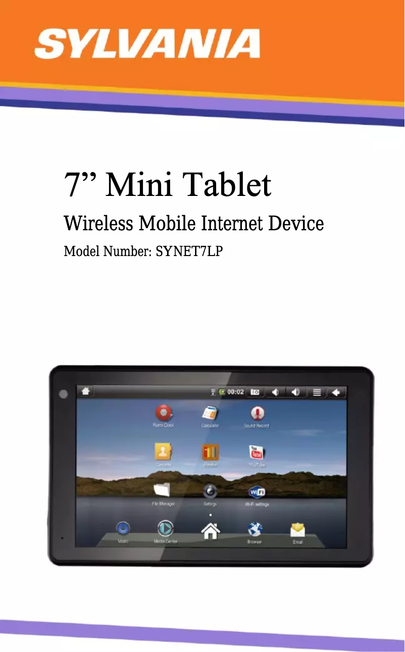 Page n°1 - Manuel utilisateur Sylvania SYNET7LP