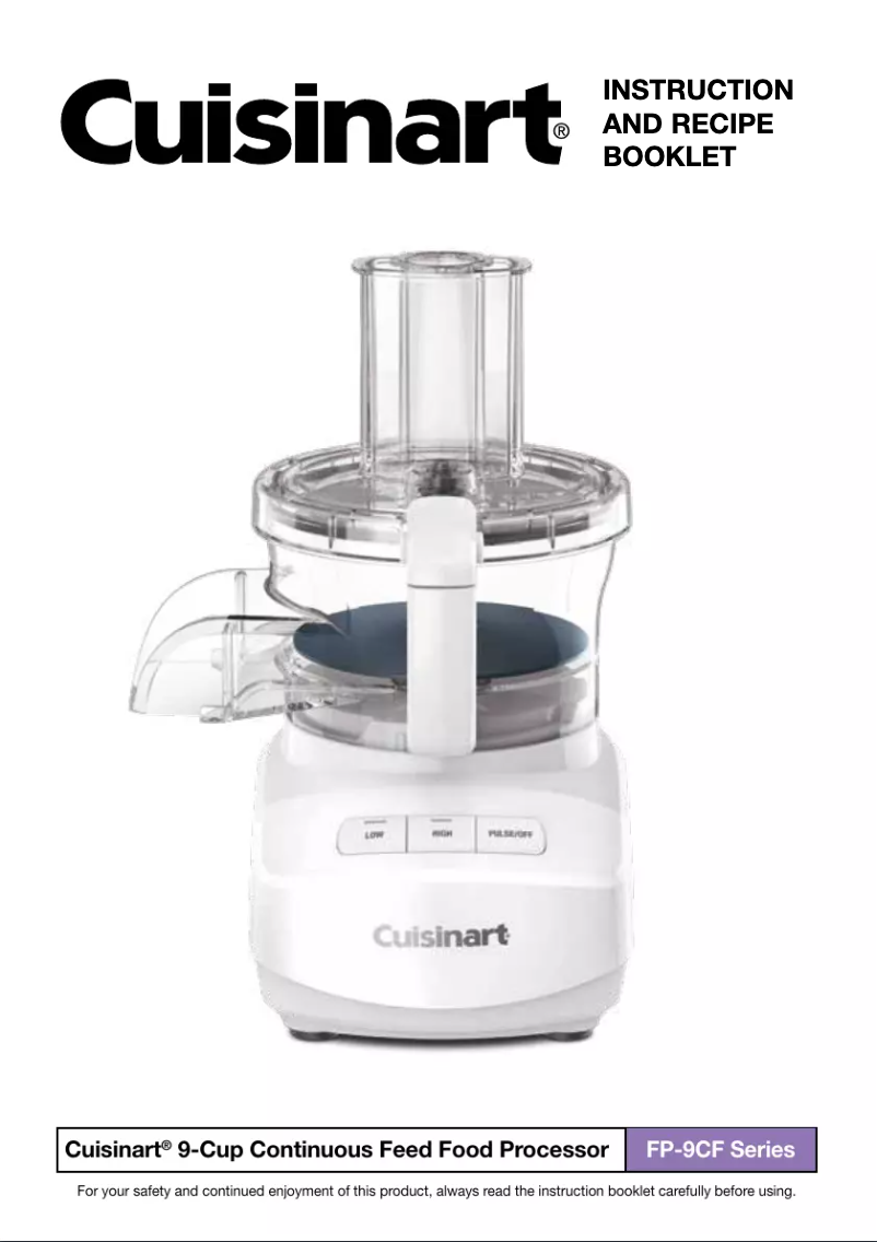 Page n°1 - Manuel utilisateur Cuisinart FP-9
