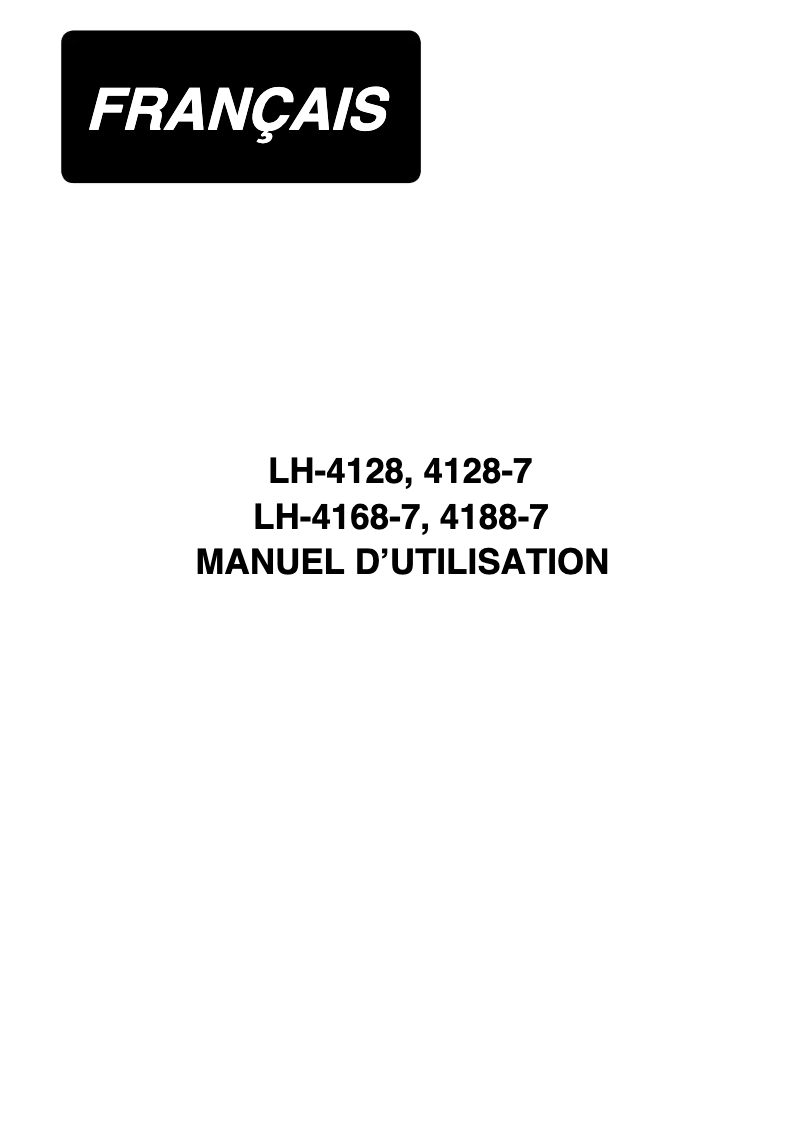 Page n°1 - Manuel utilisateur Juki LH-4128