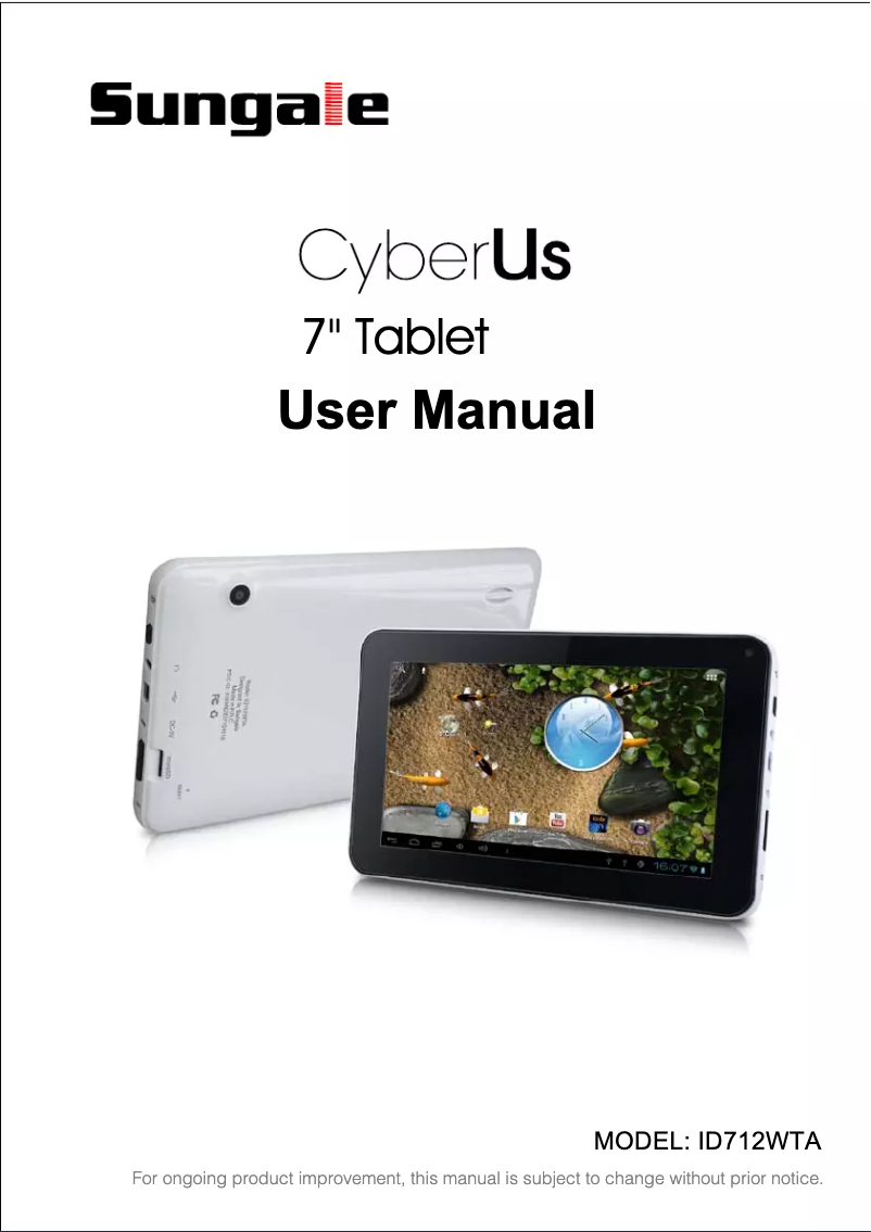 Page n°1 - Manuel utilisateur Sungale CyberUs ID712WTA