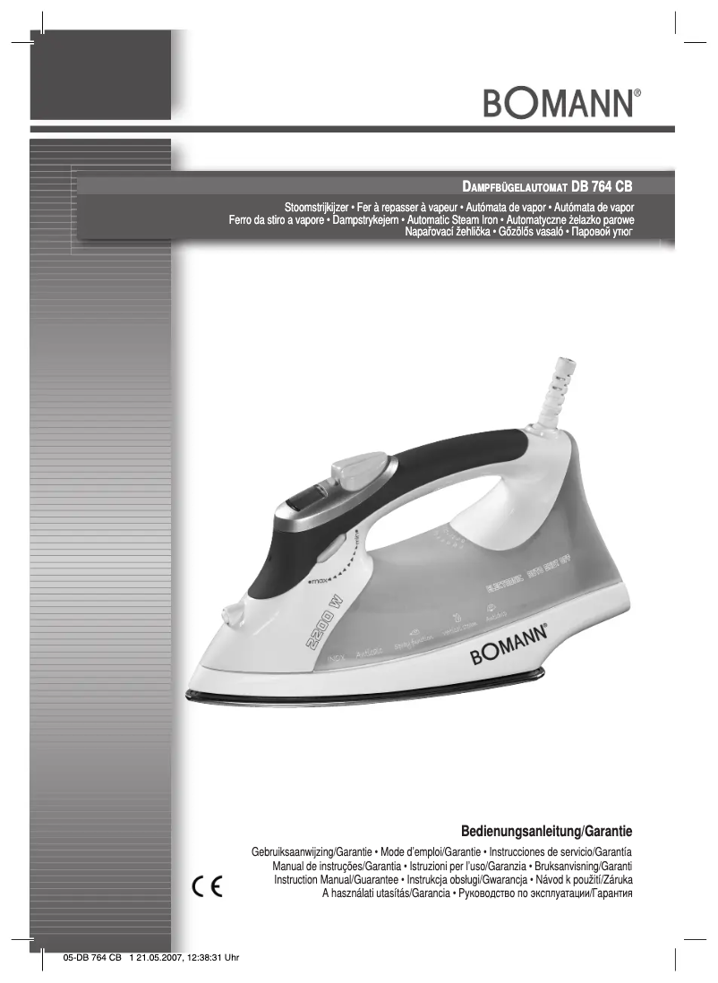 Page 1 de la notice Manuel utilisateur Bomann DB 764 CB