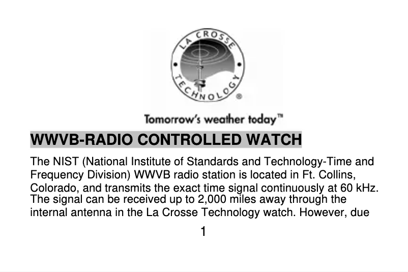 Página 1 del manual Manual de usuario La Crosse Technology WT-992 BLK
