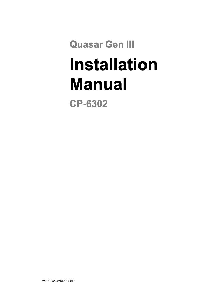 Page 1 de la notice Manuel utilisateur FLIR Quasar CP-6302