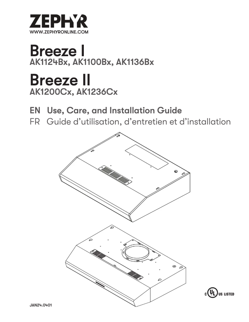 Page n°1 - Manuel utilisateur Zephyr Breeze I AK1136BS