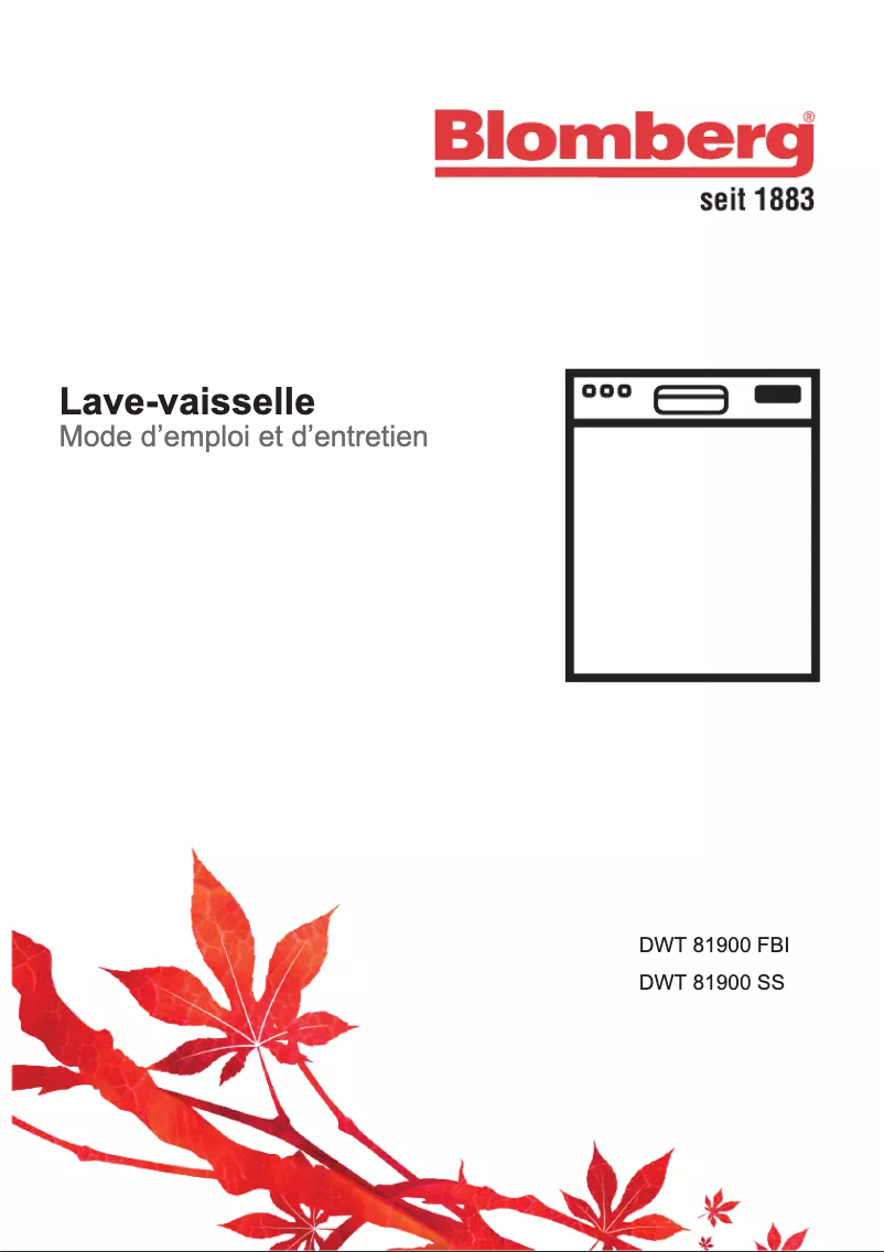 Page n°1 - Manuel utilisateur Blomberg DWT81900FBI