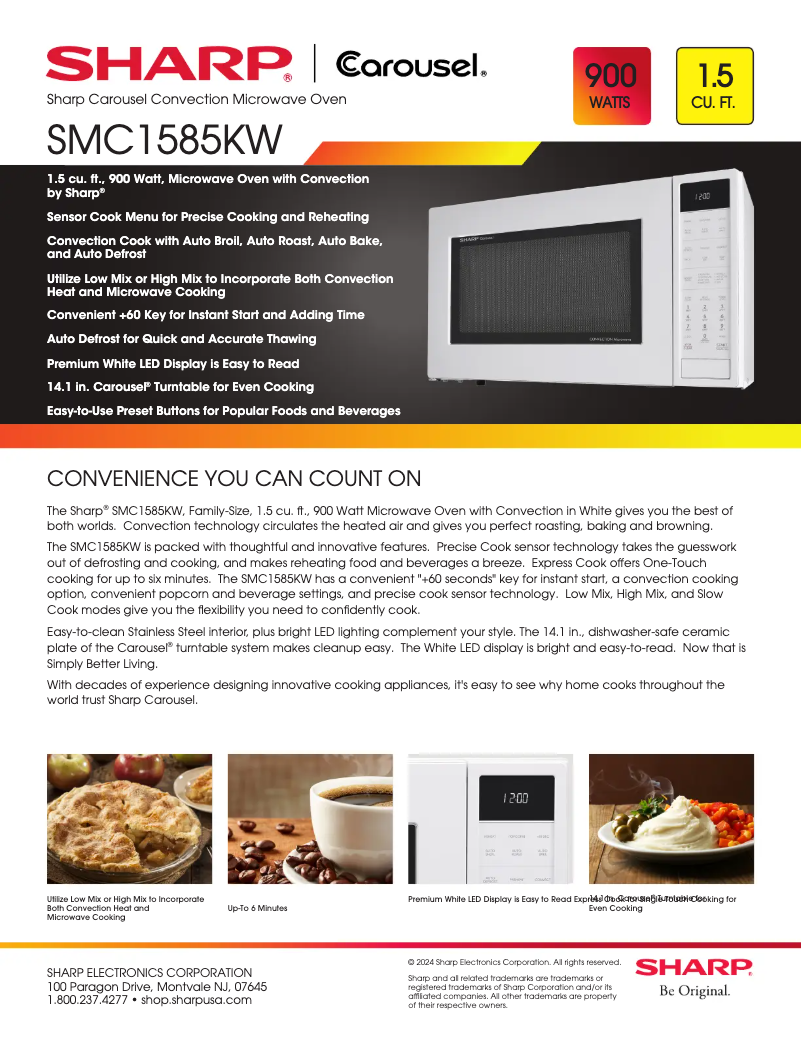 Page n°1 - Fiche technique Sharp SMC1585KW