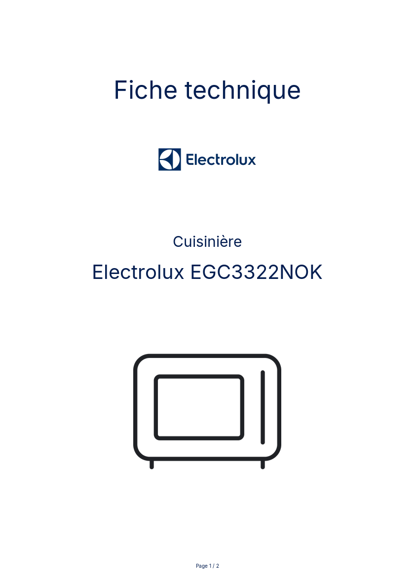 Image de la première page du manuel de l'appareil EGC3322NOK