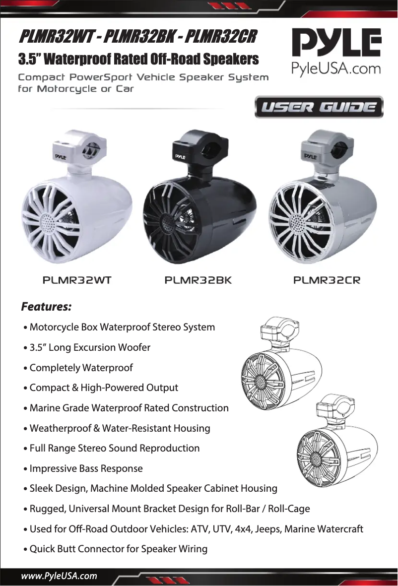 Page 1 de la notice Manuel utilisateur Pyle PLMR32CR