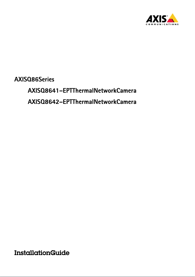 Page 1 de la notice Manuel utilisateur Axis Q8641-E