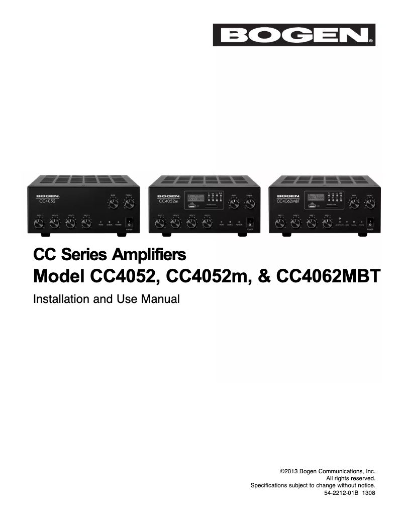 Image de la première page du manuel de l'appareil CC4062MBT