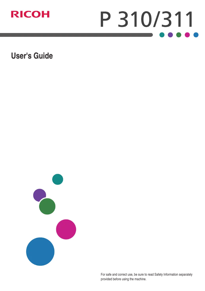 Image de la première page du manuel de l'appareil P 310