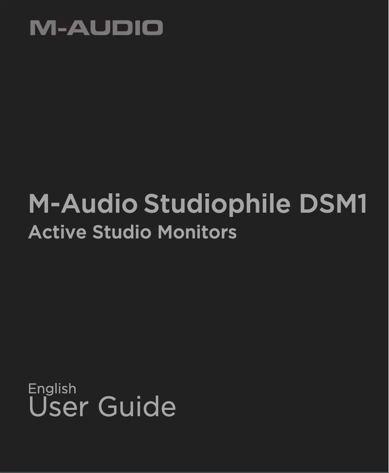 Page 1 de la notice Manuel utilisateur M-Audio Studiophile DSM1