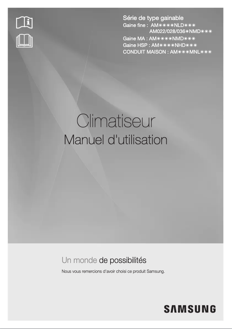 Page 1 de la notice Manuel utilisateur Samsung AM028FNMDEH