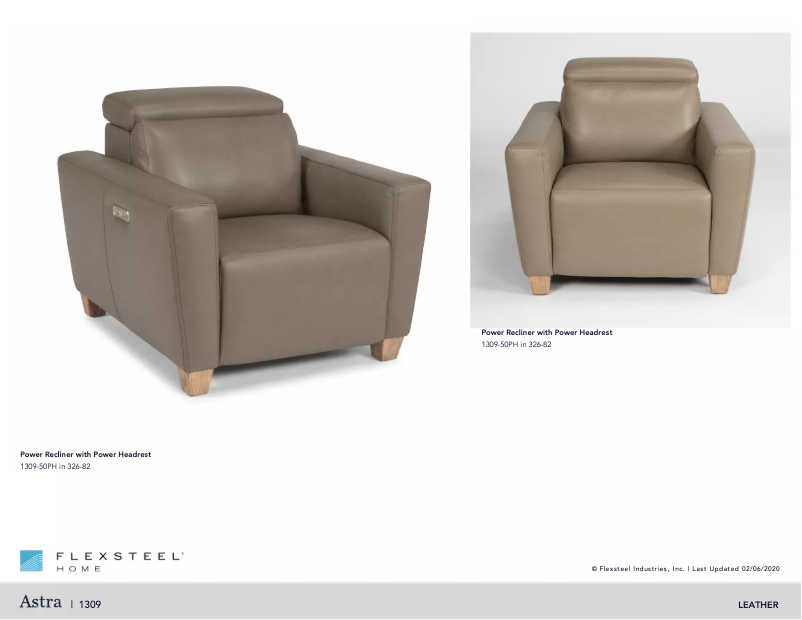 Page n°1 - Manuel utilisateur Flexsteel Astra 1309-50PH