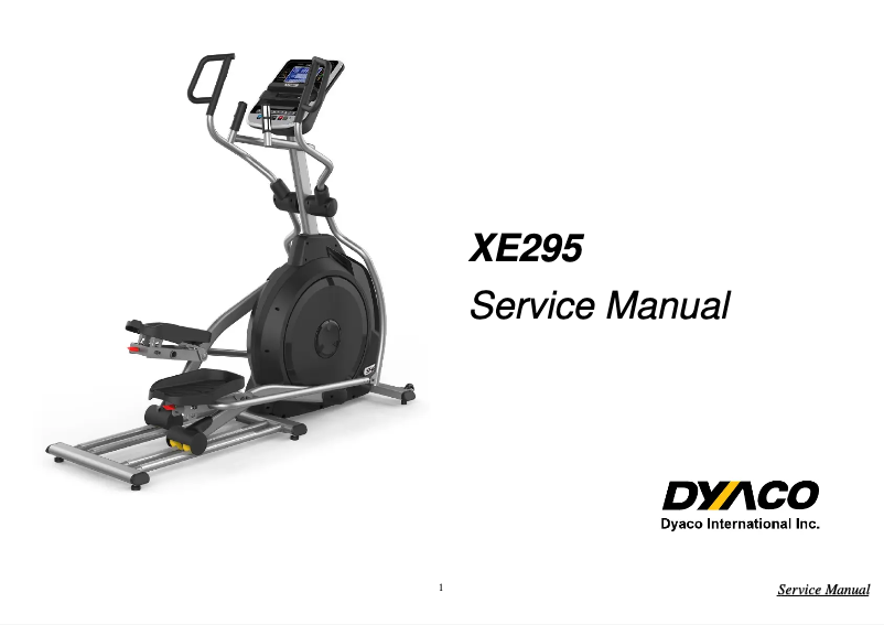 Page 1 de la notice Manuel utilisateur Spirit Fitness XE295