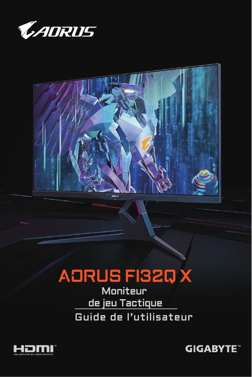 Page 1 de la notice Manuel utilisateur Gigabyte AORUS FI32Q X