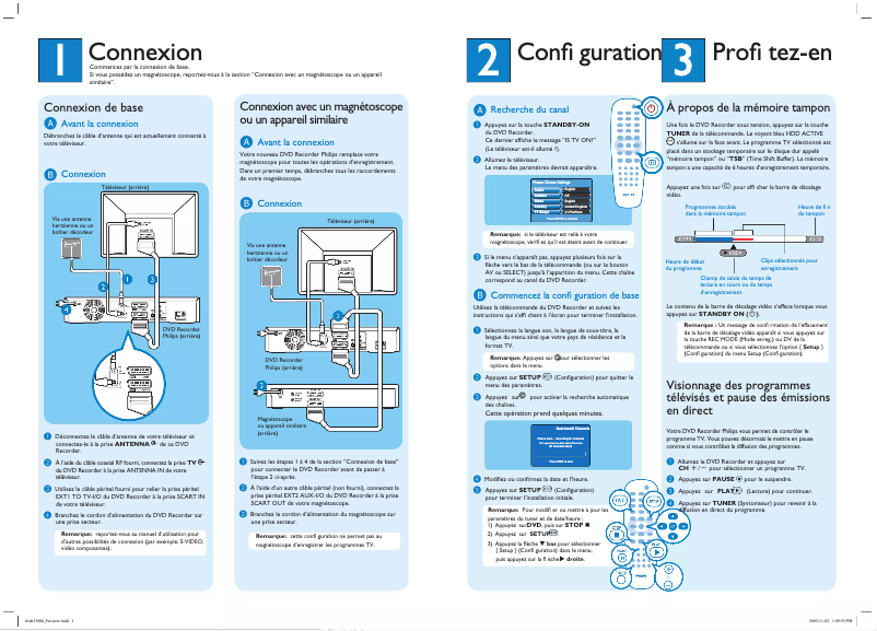 Page 1 of the manual Quick Start Guide Philips DVDR3330H