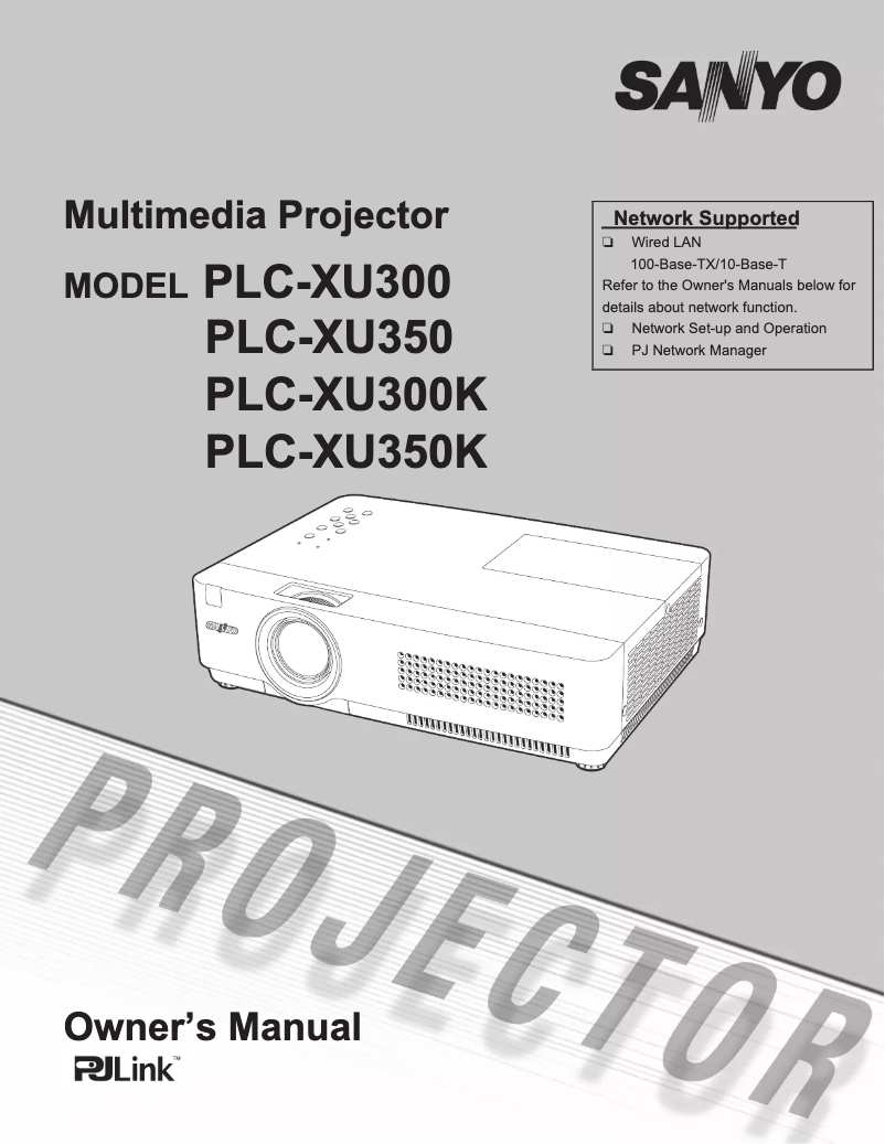 Page n°1 - Manuel utilisateur Sanyo PLC-XU350