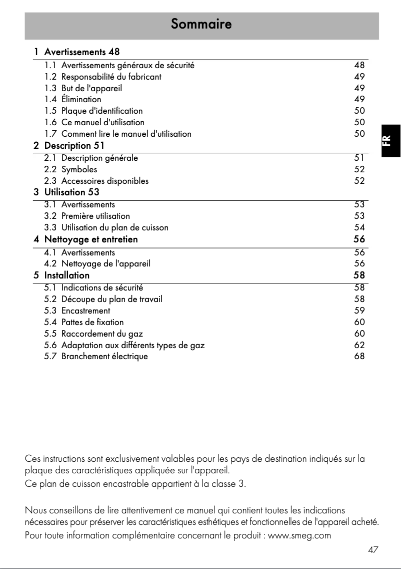 Page n°1 - Manuel utilisateur Smeg PV175B2