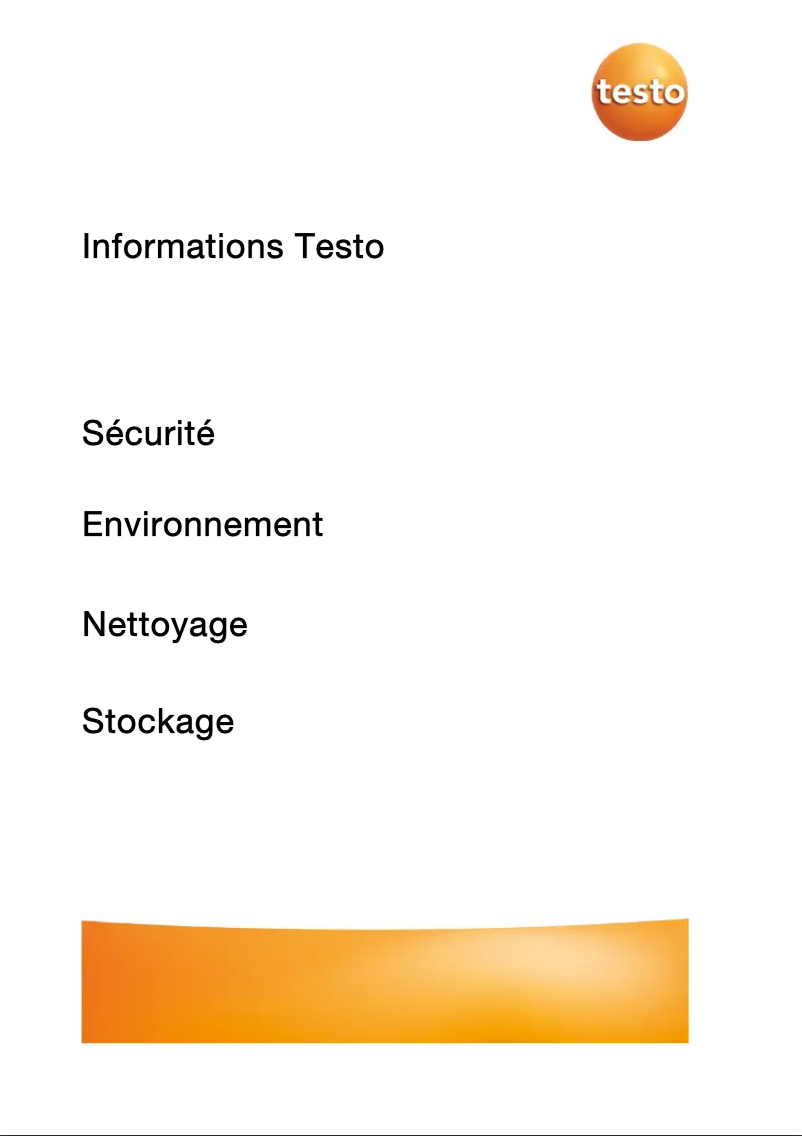 Page 1 de la notice Instructions de sécurité Testo 300