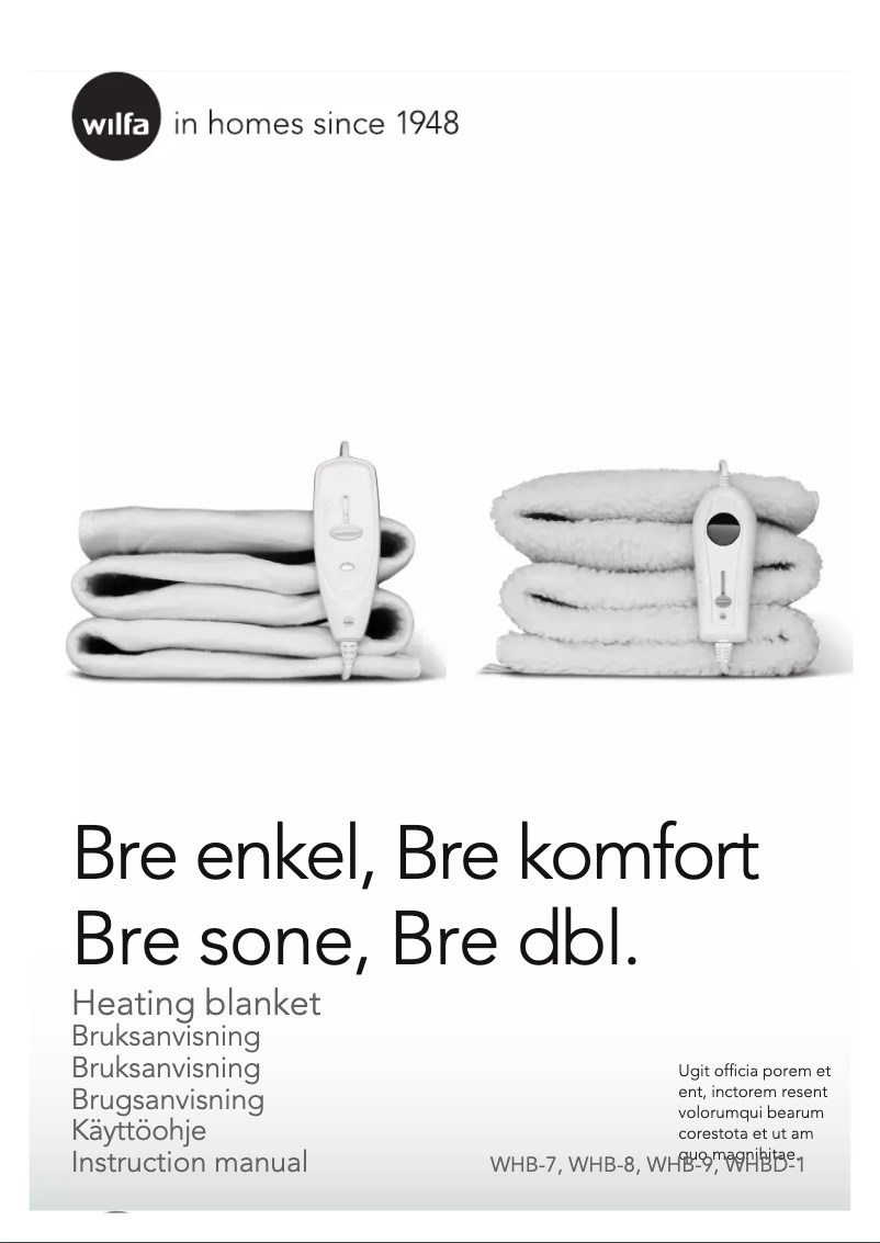 Page 1 de la notice Mode d'emploi Wilfa Bre WHBD-1