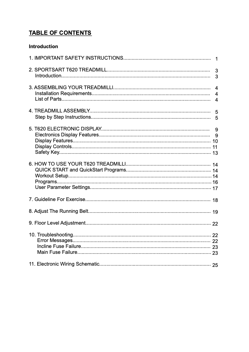 Página 1 del manual Manual de usuario SportsArt T620