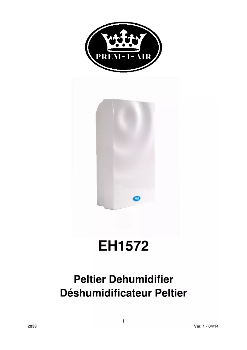 Page n°1 - Manuel utilisateur Prem-I-Air EH1572