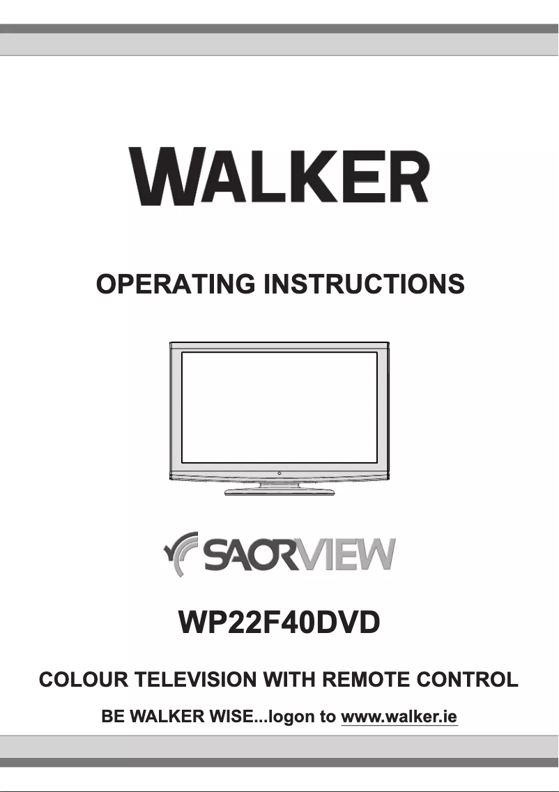 Page n°1 - Manuel utilisateur Walker WP22F40DVD