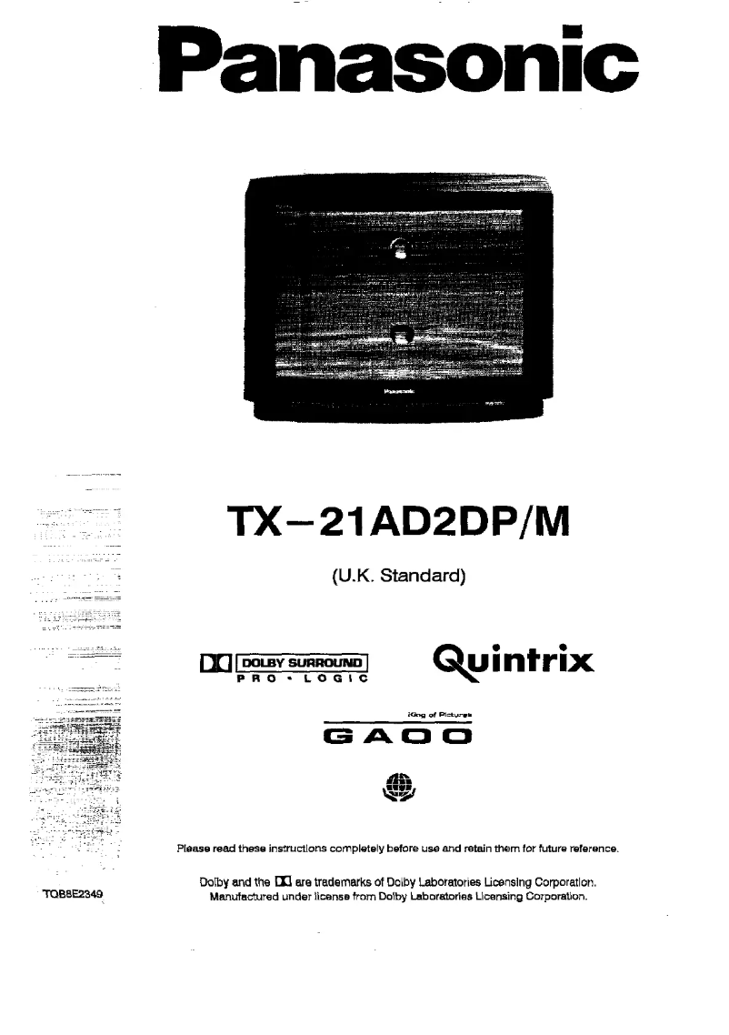 Imagen de la primera página del manual del dispositivo TX-21AD2DPM