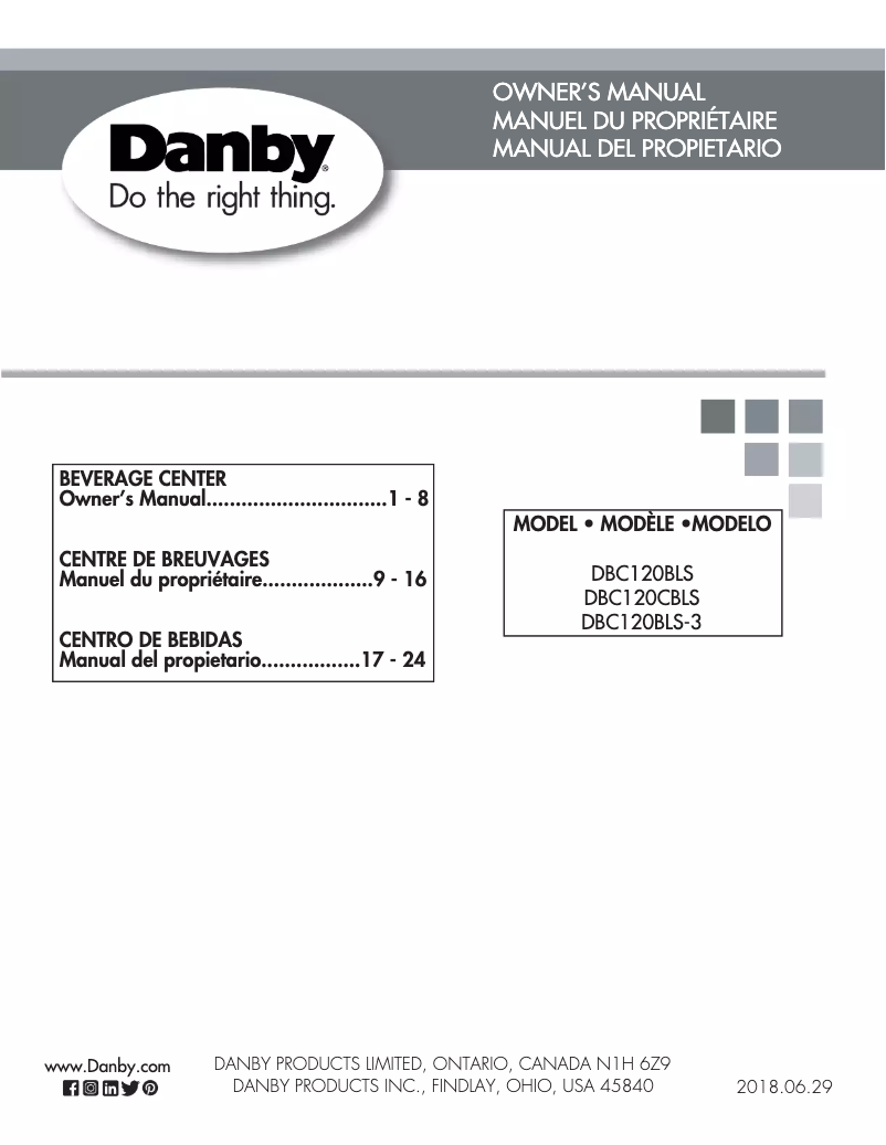 Page 1 de la notice Manuel utilisateur Danby DBC120CBLS