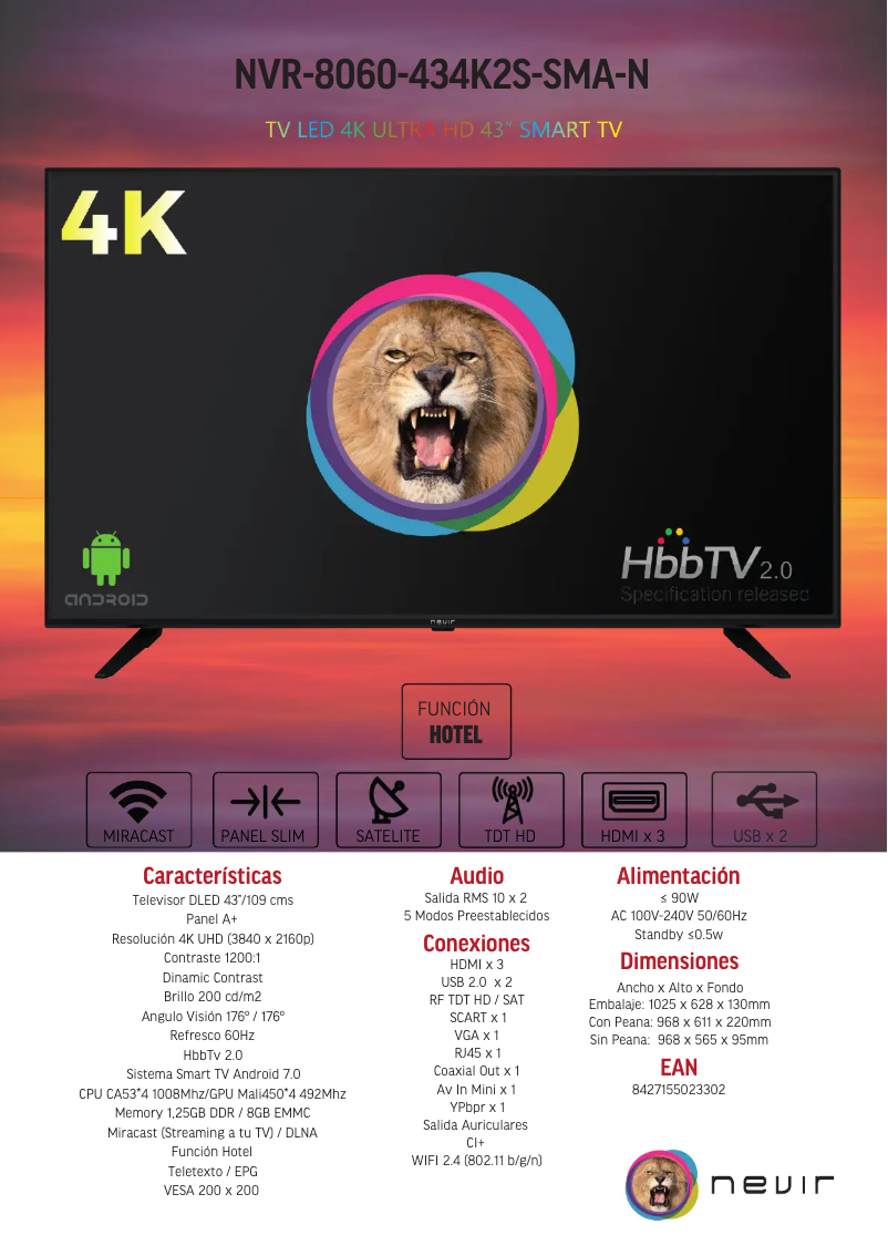 Page 1 de la notice Brochure Nevir NVR-8060-434K2S-SMA-N