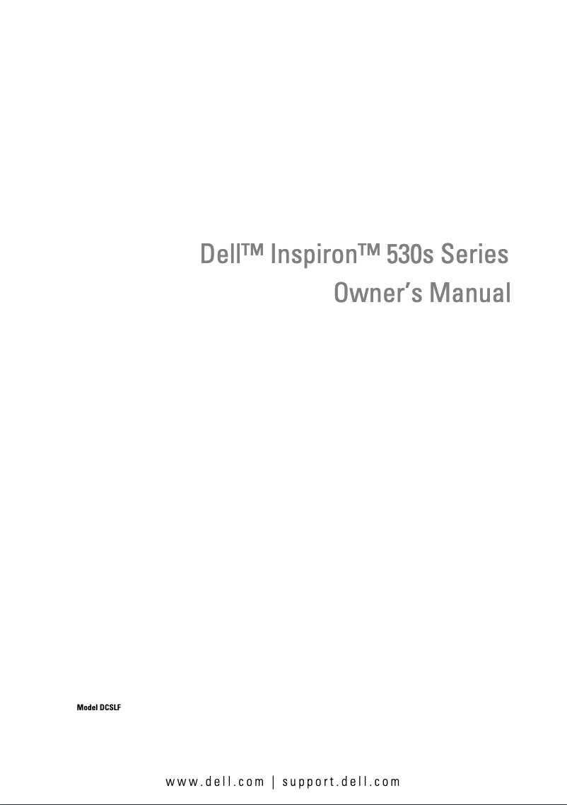 Page n°1 - Manuel utilisateur Dell Inspiron 530s