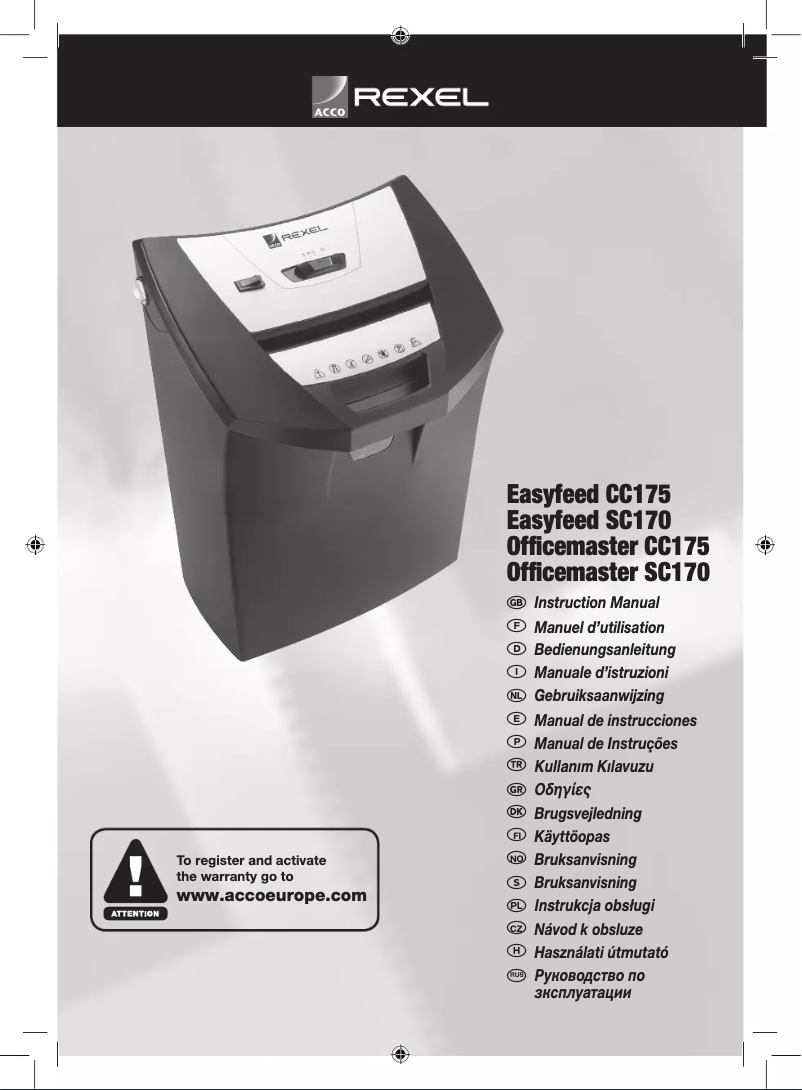 Página 1 del manual Manual de usuario Rexel EasyFeed SC170