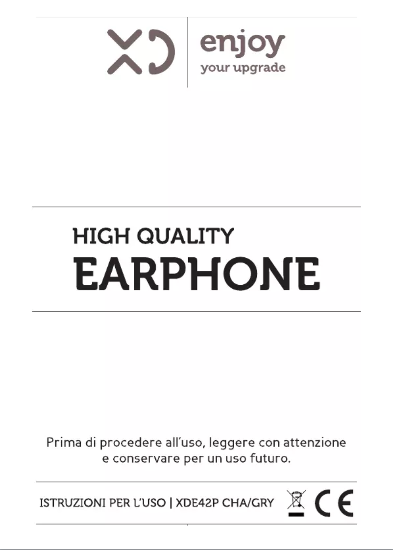 Page n°1 - Manuel utilisateur XD E42PCHA