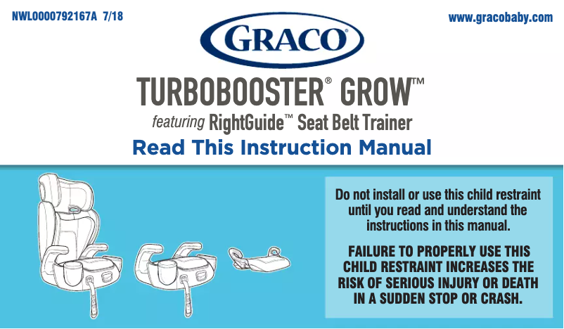 Page n°1 - Manuel utilisateur Graco Turbobooster Grow