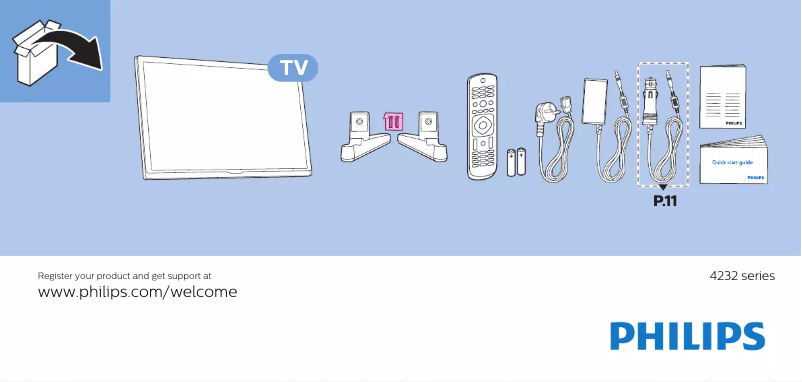 Page 1 de la notice Guide de démarrage rapide Philips 4200 series 22PFS4232